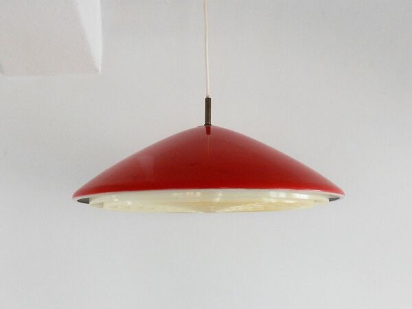 Suspension rouge par Preben Fabricius & Jørgen Kastholm pour Nordisk Solar, années 1960