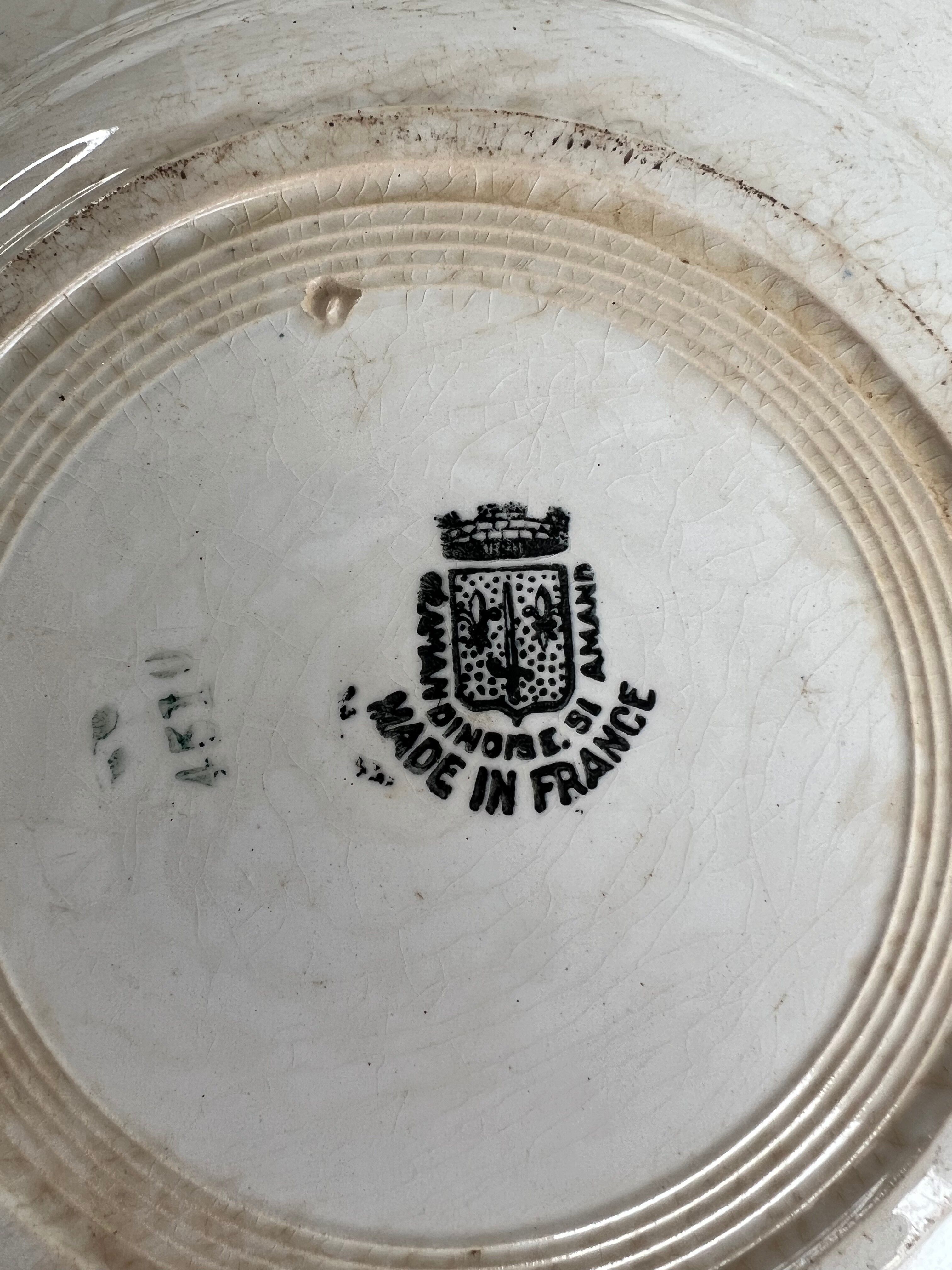 Ironstone set of 5 deep plates St Amand