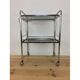 1970 chrome and smoked glass service, professional furniture, industrial style