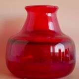 Scandinavian Mid-Century Modern Red Glass Vase by Erik Höglund