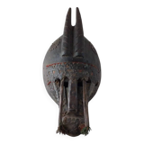 Ancien masque africain, en bois sculpté et plaques de métal, Marka Mali