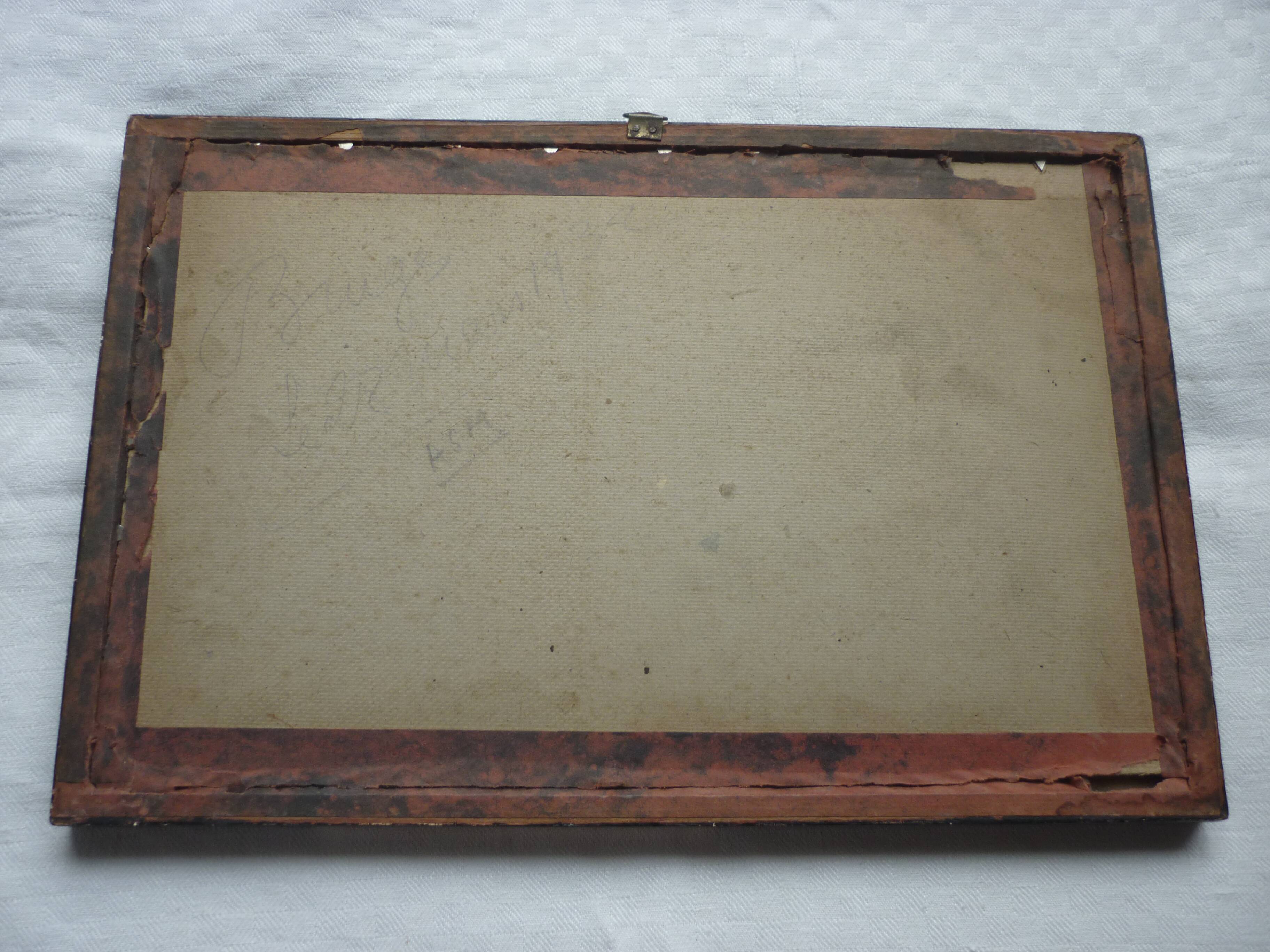 Painted painting, view of Bruges signed