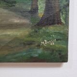 Painting old landscape painting 1948 signed M.Bordat