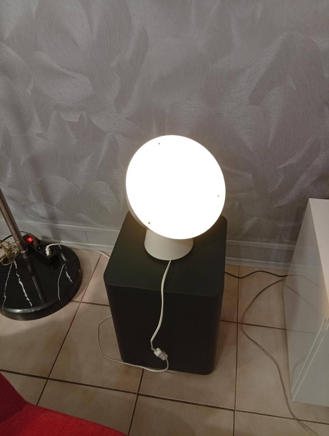 White metal floor lamp by ola whilborg for ikea 2000s