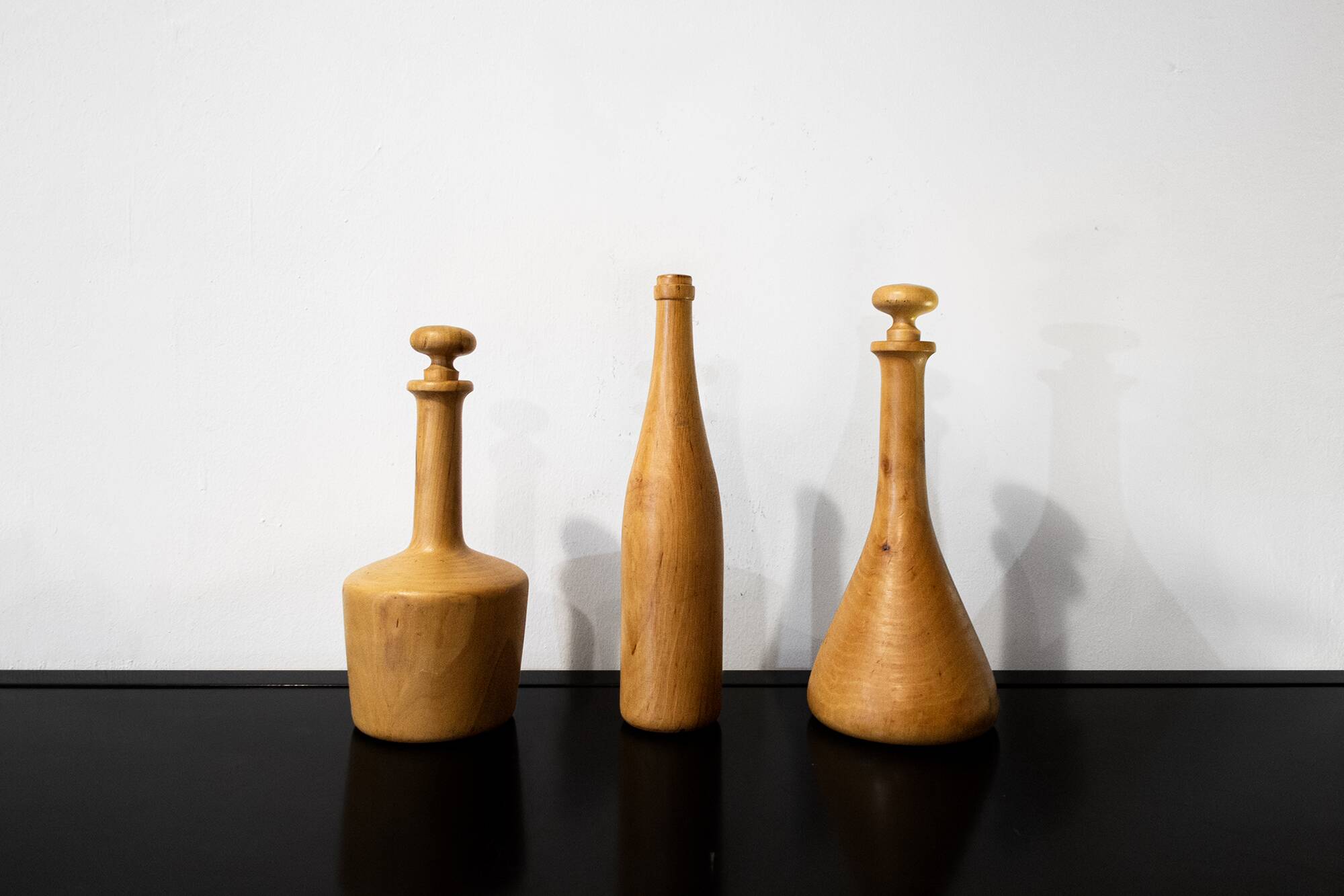Tre vasi 35 Artigianato del legno Italia Anni '70