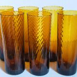 Lot de six verres en verre soufflé