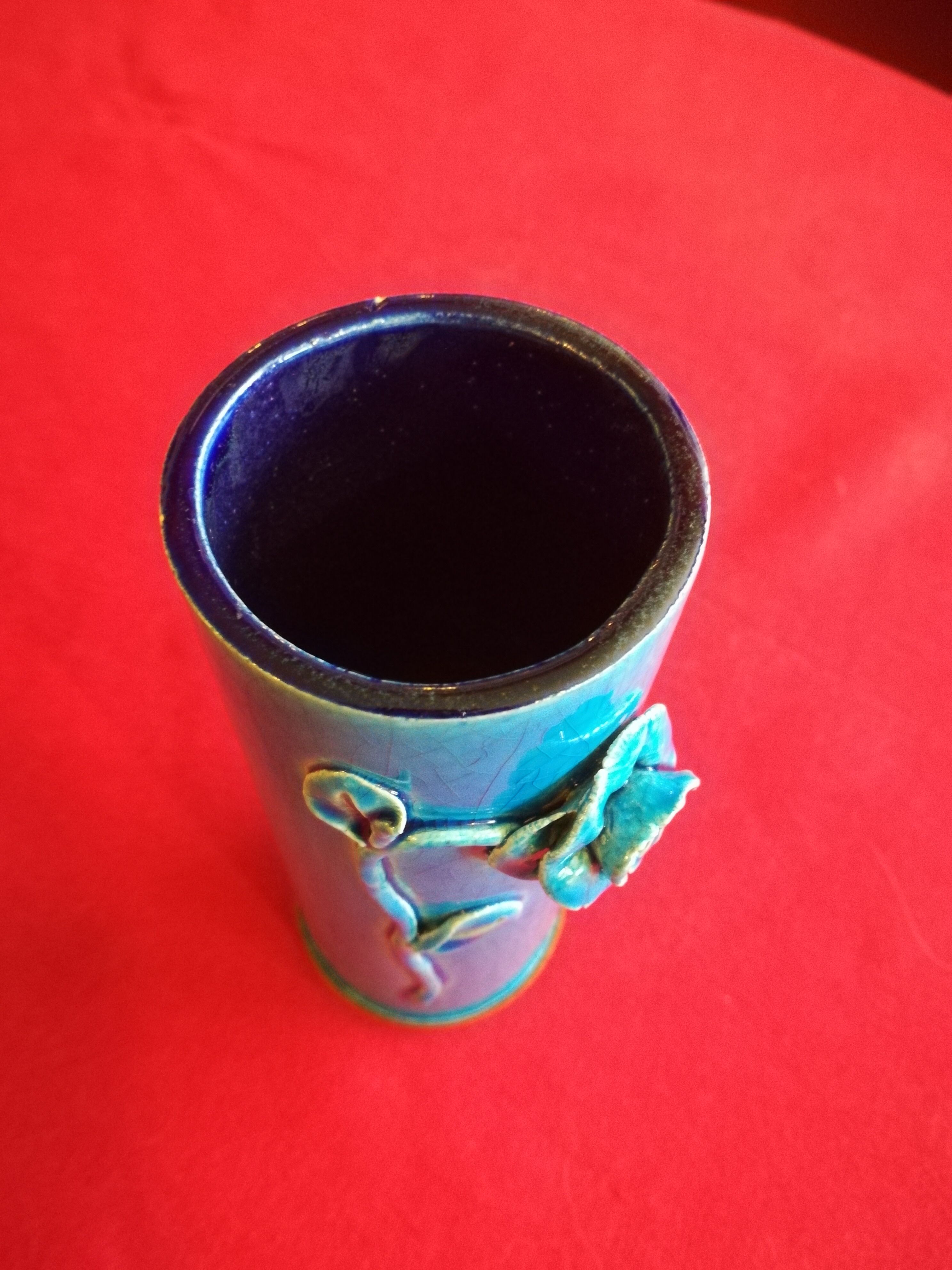 Blue ceramic vase
