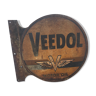 Ancienne Plaque en tôle double face "Veedol Motor Oil"