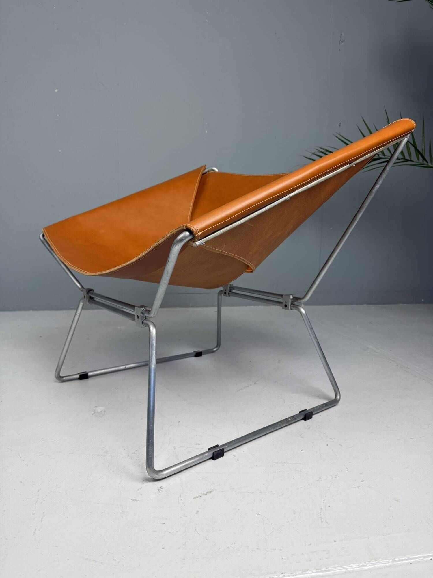 Pierre Paulin AP-14 cognac leather armchair for A. Polak, 1955