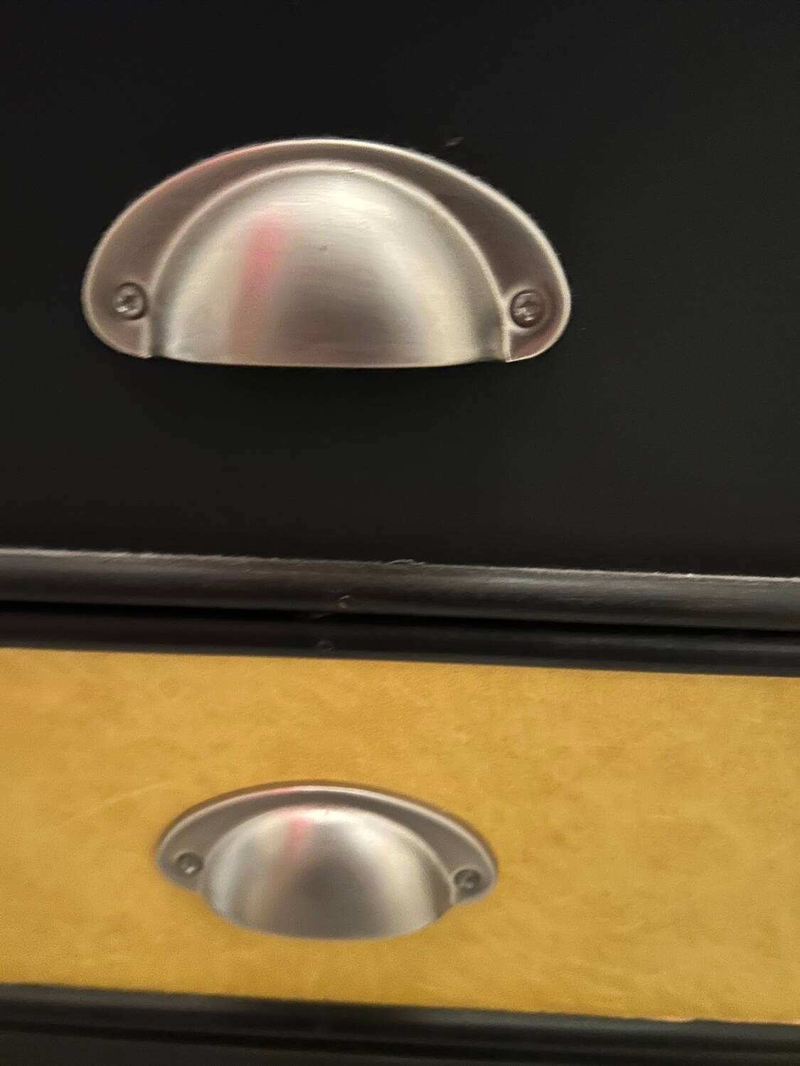 1960s leather and wood buffet sideboard