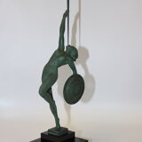 Art Deco Sculpture Trumpet Dancer "Jericho" By Guerbe