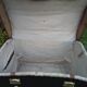 Carriage trunk leather wicker brass linen
