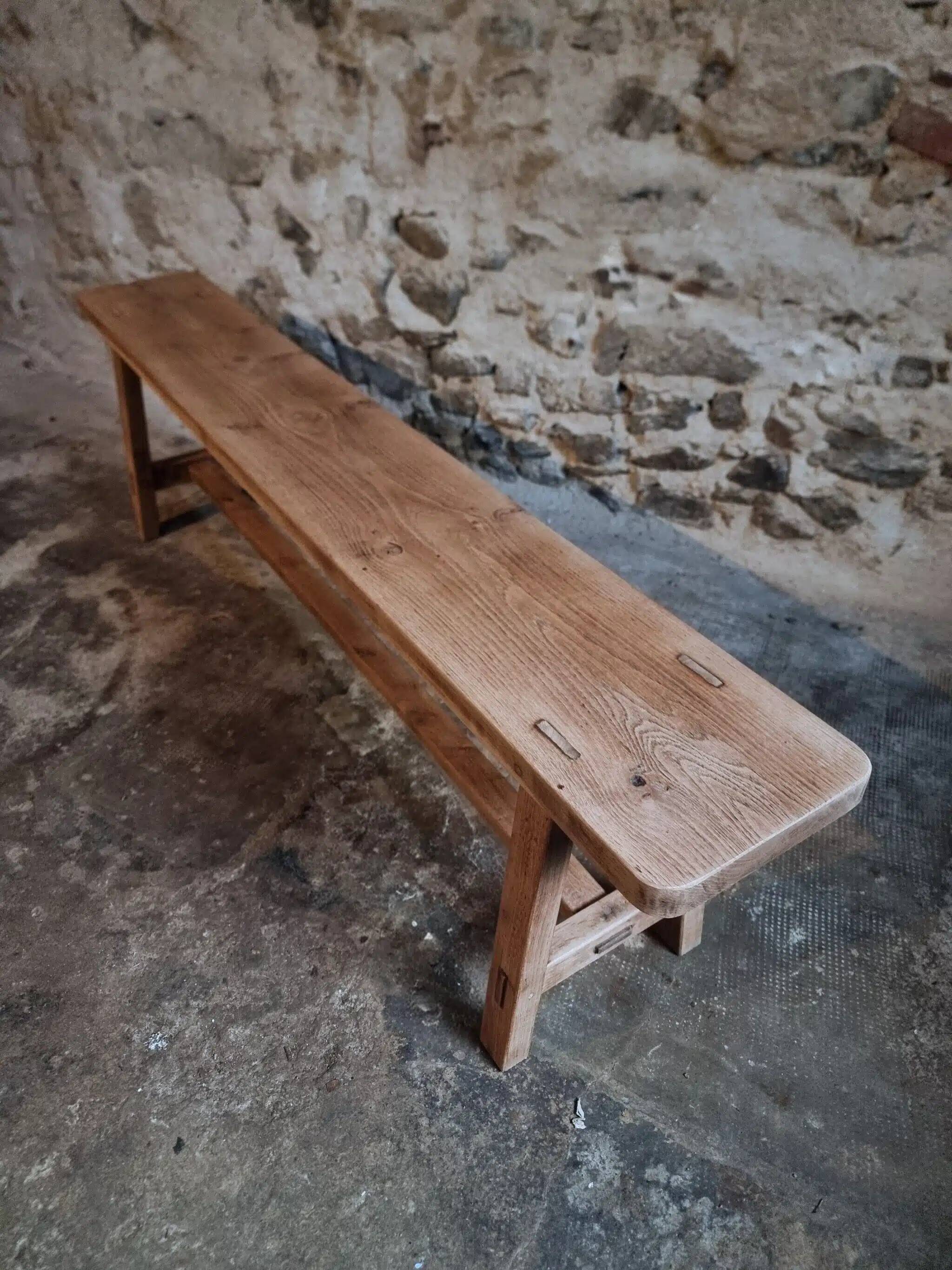 Vintage oak bench, French, 1960s