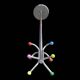 Chrome Parrot Coat Rack with Multi-Colored Balls – 1980s
