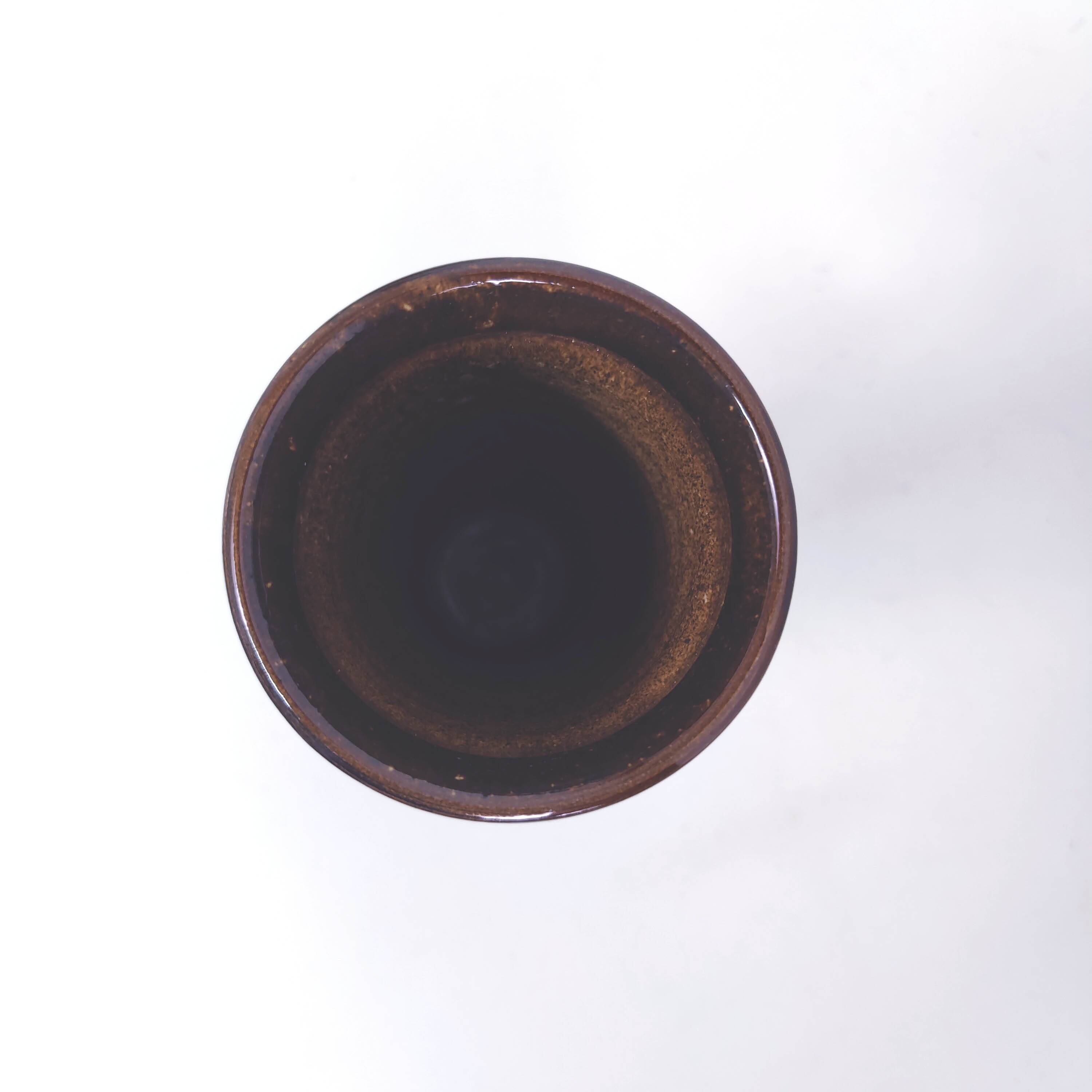 Ceramic vase decorated with thistle flowers signed Paulet