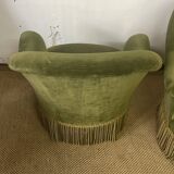 Pair of green toad armchairs