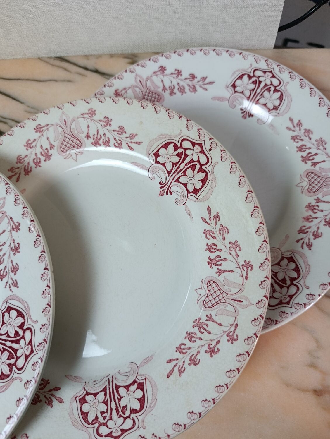 Flat plates Lunéville model Sébastopol With Lions of Faience