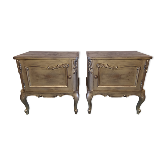 Pair of golden bedside tables