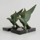 Pair of art deco eagle bookbands in marble and regulates, eagle bookbands. Year 30