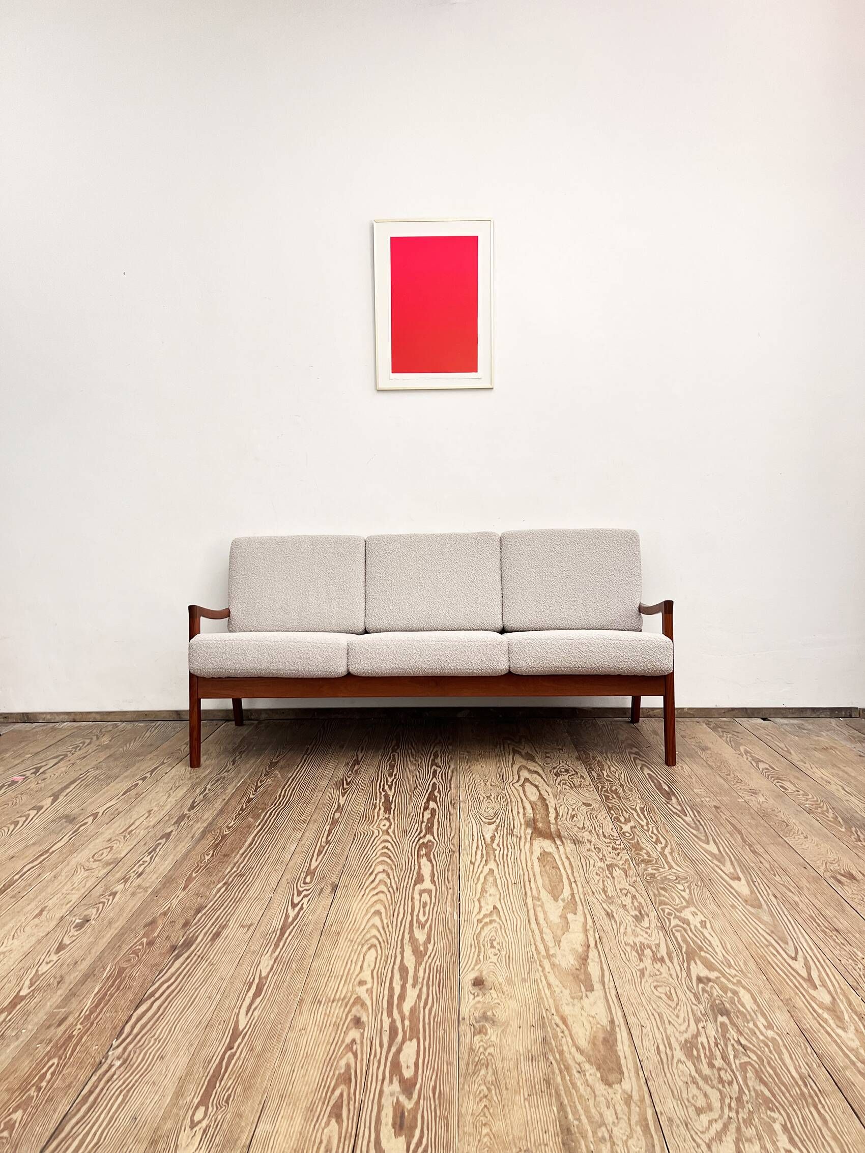 Mid Century Modern 3-Seat Sofa, Ole Wanscher for France & Son, Senator Teak, Danish Design Couch