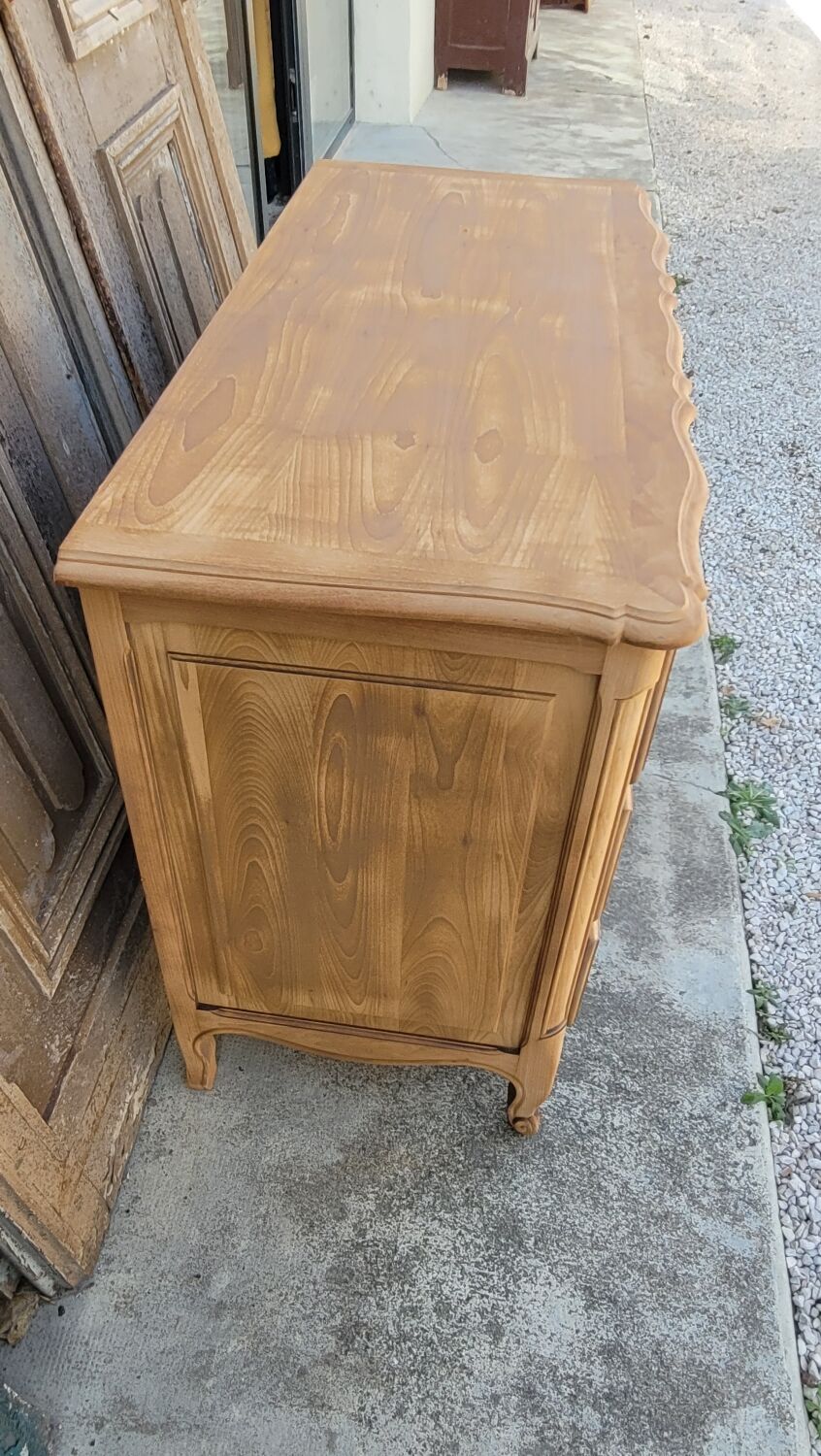 Louis xv style chest of drawers in pickled cherry
