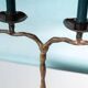 Vintage 1960s chandelier, patinated bronze Japandi chandelier.