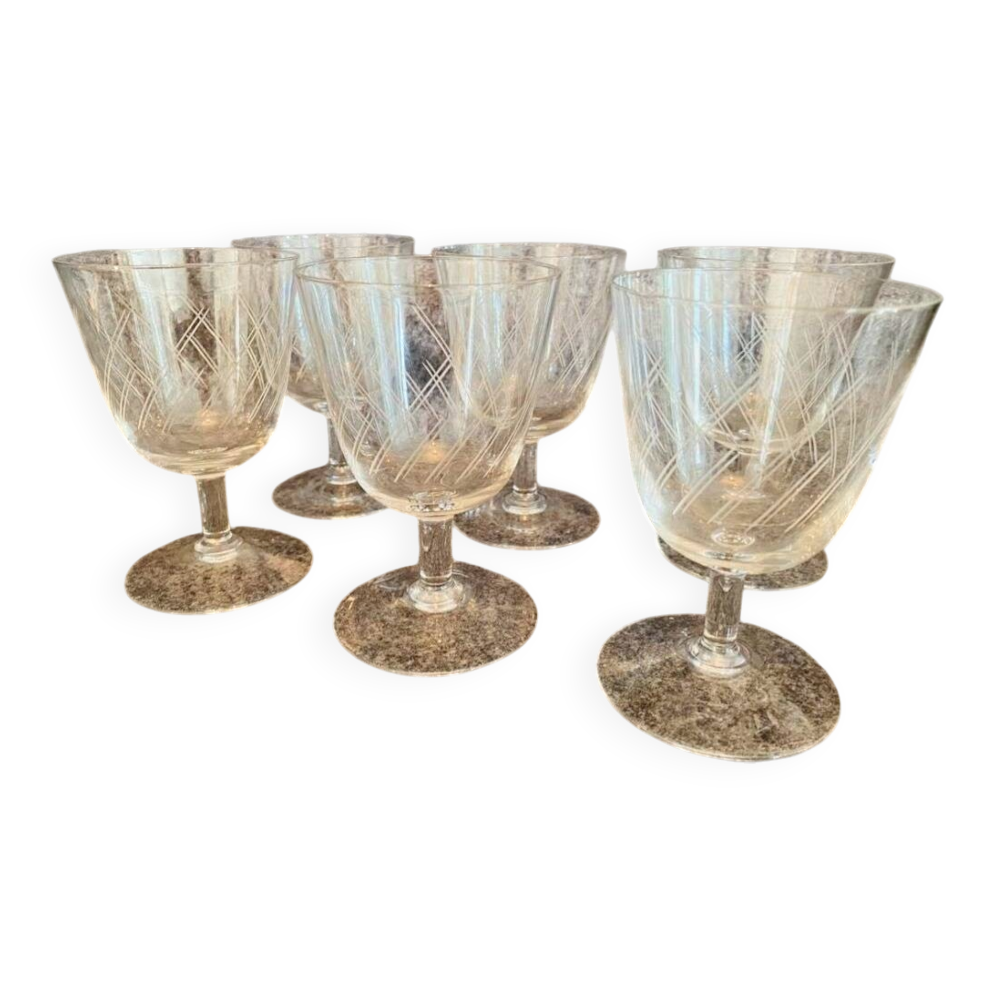 6 crystal glass glasses from the 1970s