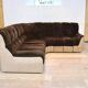 Midcentury seventies ‘snake harmonica’ modular sofa