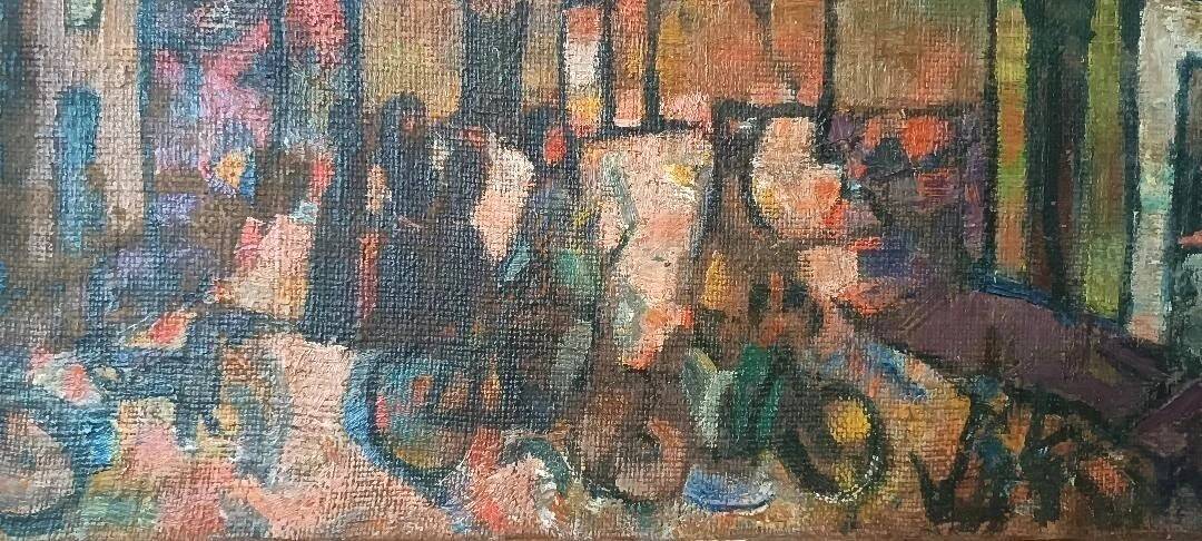 Oil on Canvas "Syracuse Square" by Ferruccio Ferri - Exhibition in La Spezia