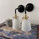 Pair of glass and ceramic wall lights