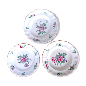 Rose plates Lunéville Keller & Guérin