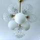 Mid Century Italian Glass & Brass Pendant Light