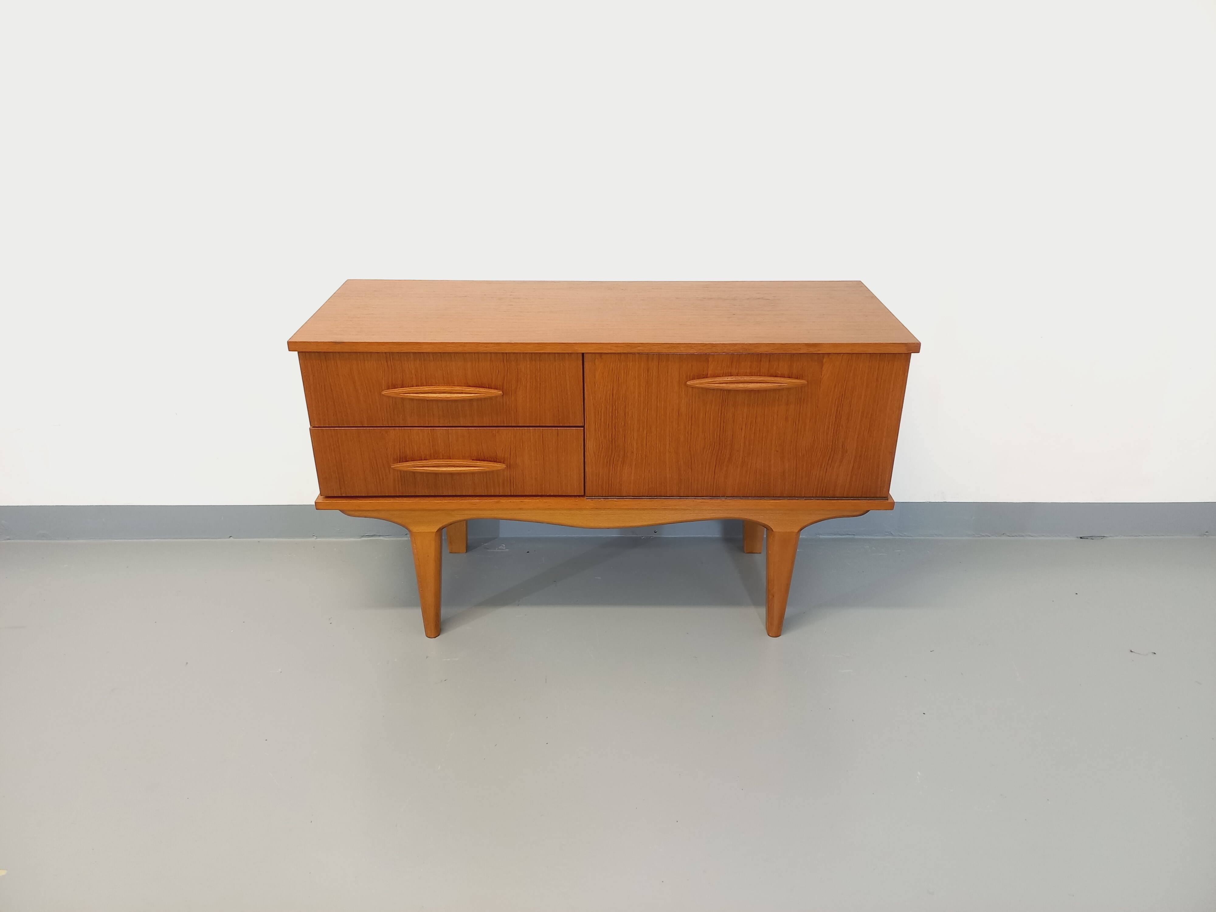 Small vintage Scandinavian teak sideboard from the 60s