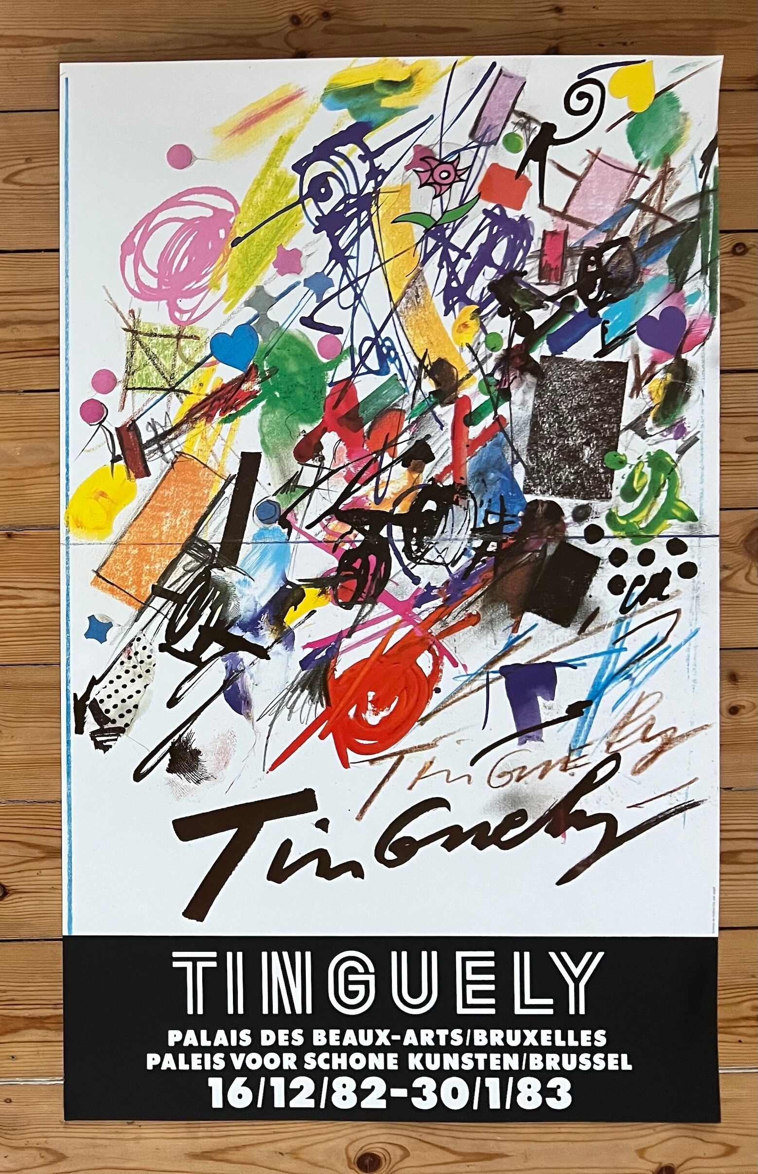 Jean TINGUELY 51925-1991) Large Original Poster Palais des Beaux-Arts, Brussels, 1982