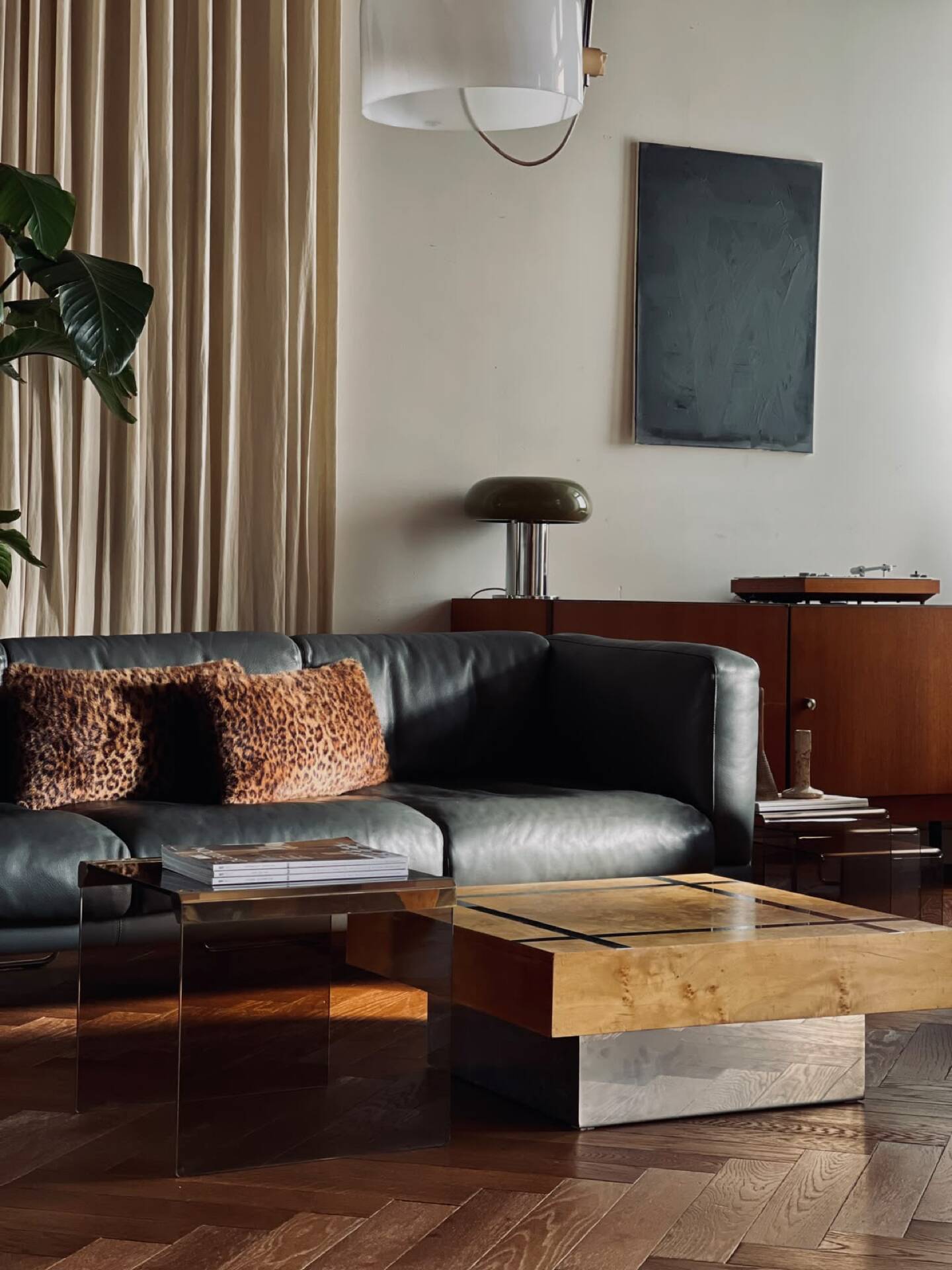 3-seater leather sofa Pen Club by Kwok Hoï Chan Steiner