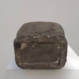 Vase with blue and white enamel on terracotta