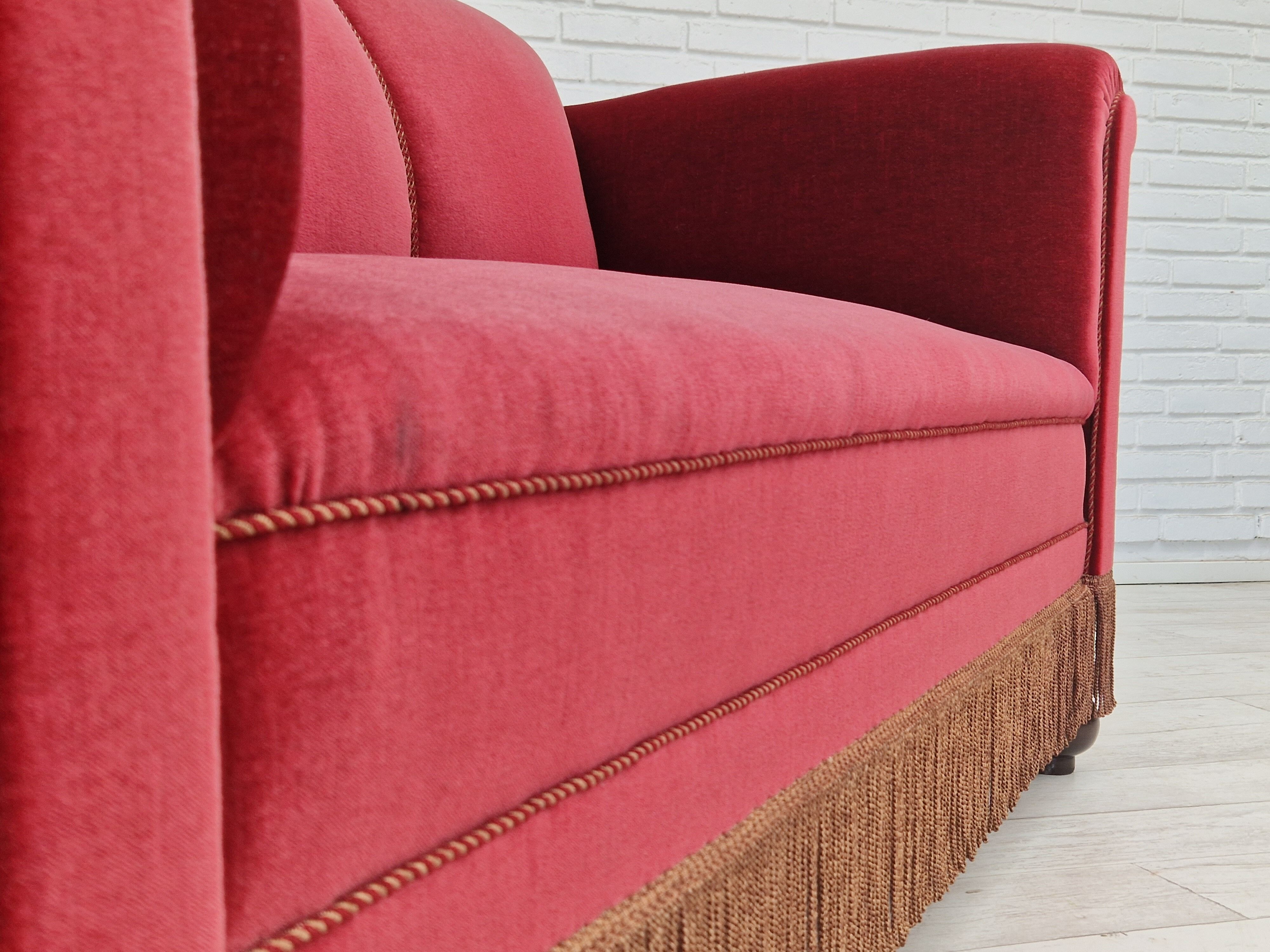 1960s, Danish vintage 2 seater sofa, velours