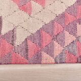 3x12 Pink & Beige Kilim Runner Rug 84x347Cm SK 34619