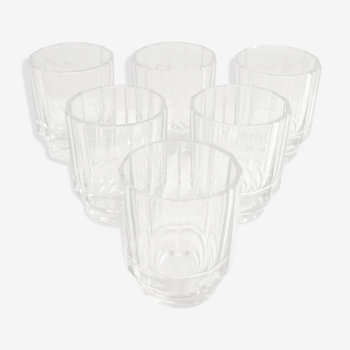 Set de 6 verres Art Déco à facettes