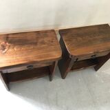 Pair of elm bedside tables