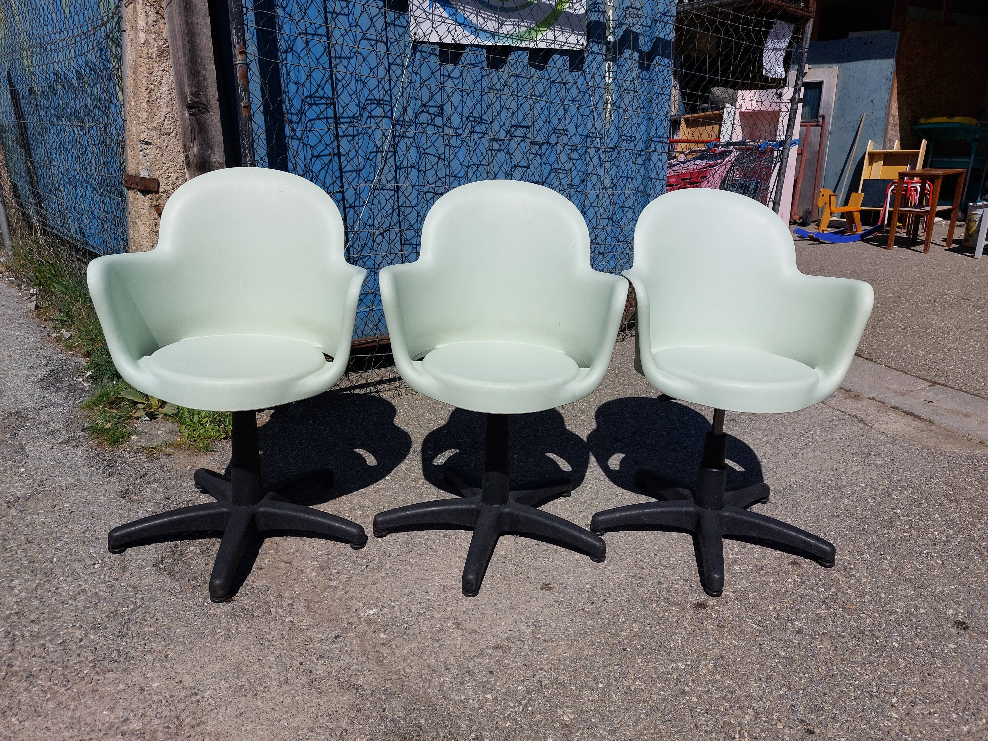 3 Gogo office chairs – Marcello Ziliani for Sintesi – Italy 1980s