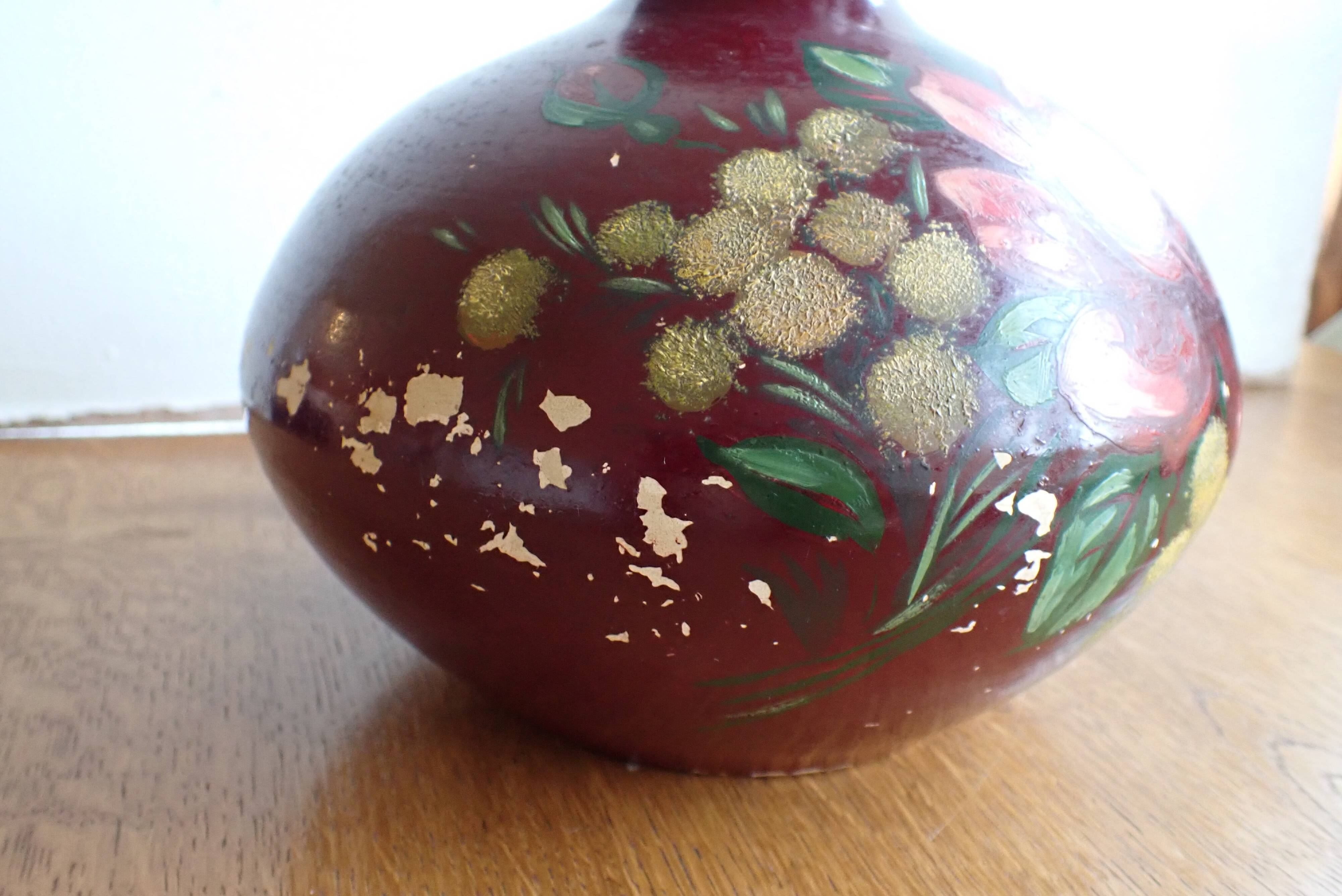 Hand-painted vase signed j.g. maire - 1920s/30s