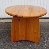 Asymmetrical coffee table in vintage pine year 70