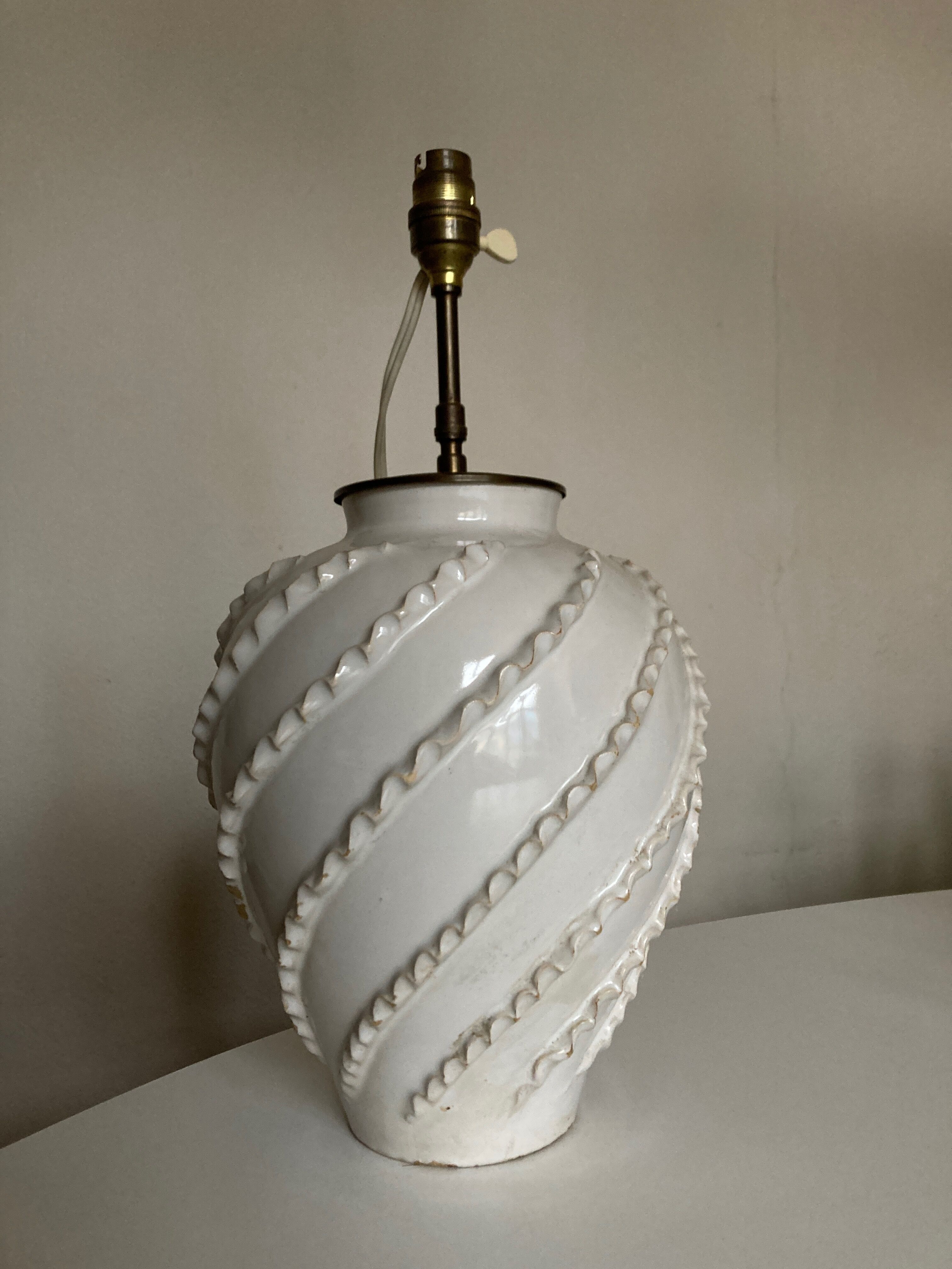 Lampe Emile Tessier en terre vernissée de Malicorne 1960