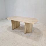 Italian Coffee Table in Travertine, 1980s