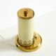 A beautiful, rare 1950s brass table lamp with one opal glass shade adorned