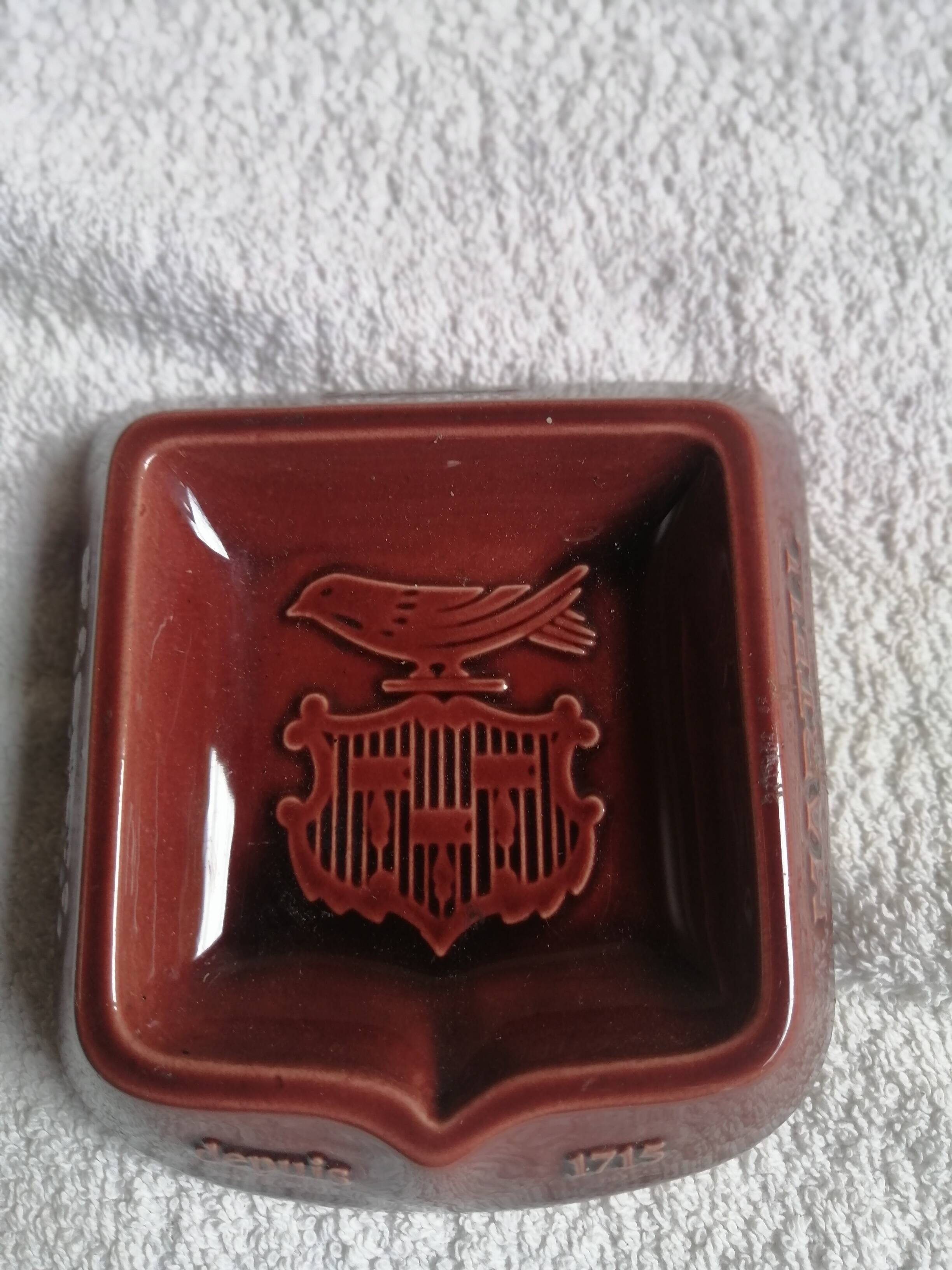 Martel cognac advertising ashtray since 1715