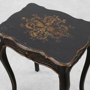 19th Century Black Wooden Side Table with Drawer, France