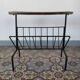 Ceramic and metal magazine rack