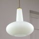 Mid-Century Italian Opaline and Brass Pendant Lamp